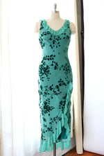 Teal Velvet Burnout Gown S-S/M
