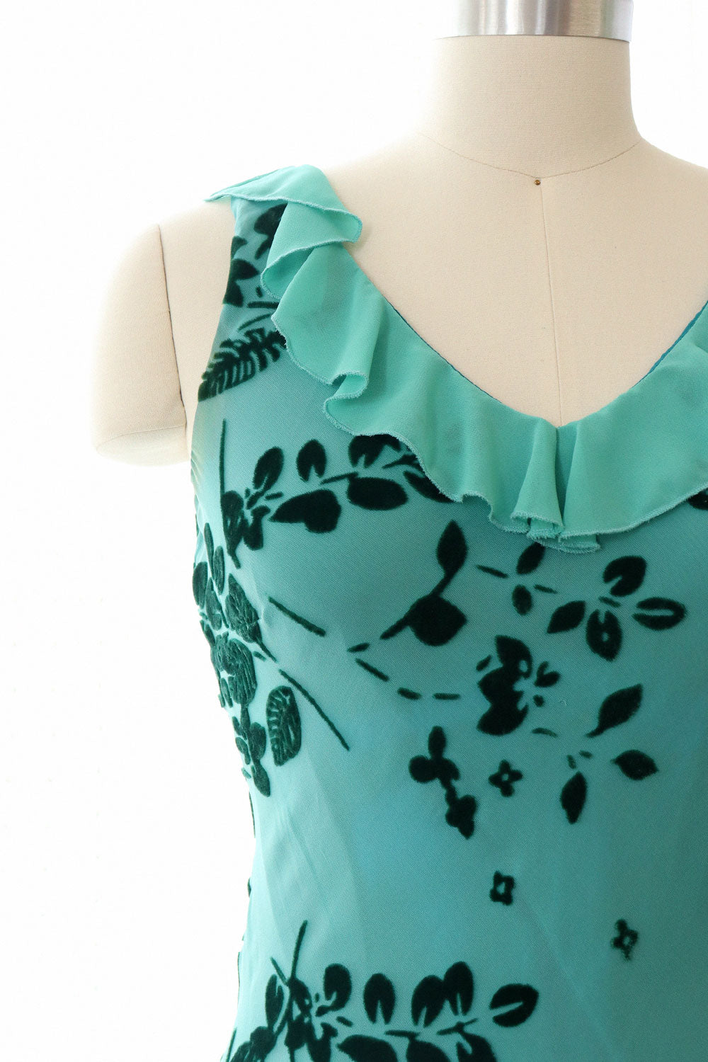 Teal Velvet Burnout Gown S-S/M