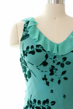 Teal Velvet Burnout Gown S-S/M
