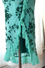 Teal Velvet Burnout Gown S-S/M