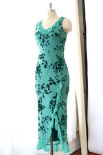 Teal Velvet Burnout Gown S-S/M