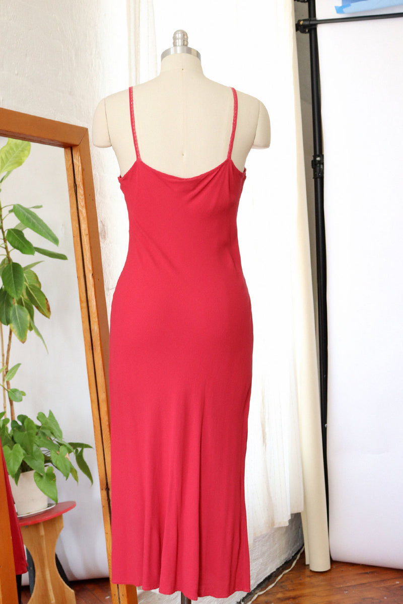 Raspberry Crepe Slipdress S/M