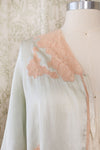 1920s Paleset Blue Silk Lace Bed Jacket XS-M