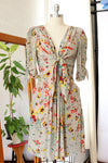 Baraschi Silk Floral Tie Dress L
