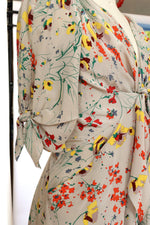 Baraschi Silk Floral Tie Dress L