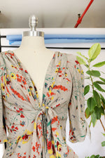 Baraschi Silk Floral Tie Dress L