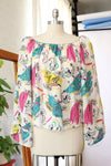 Old Hollywood 1940s Rayon Blouse L