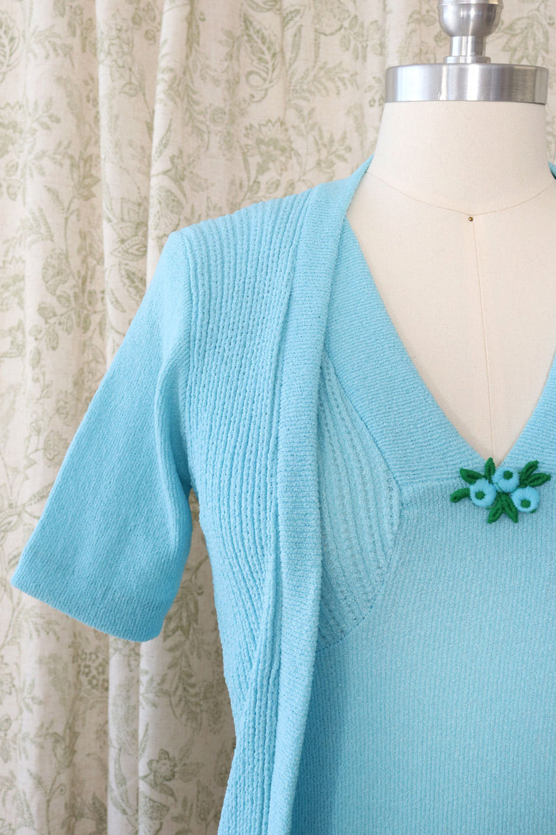 Bluest Blue Faux Sweater Set S/M