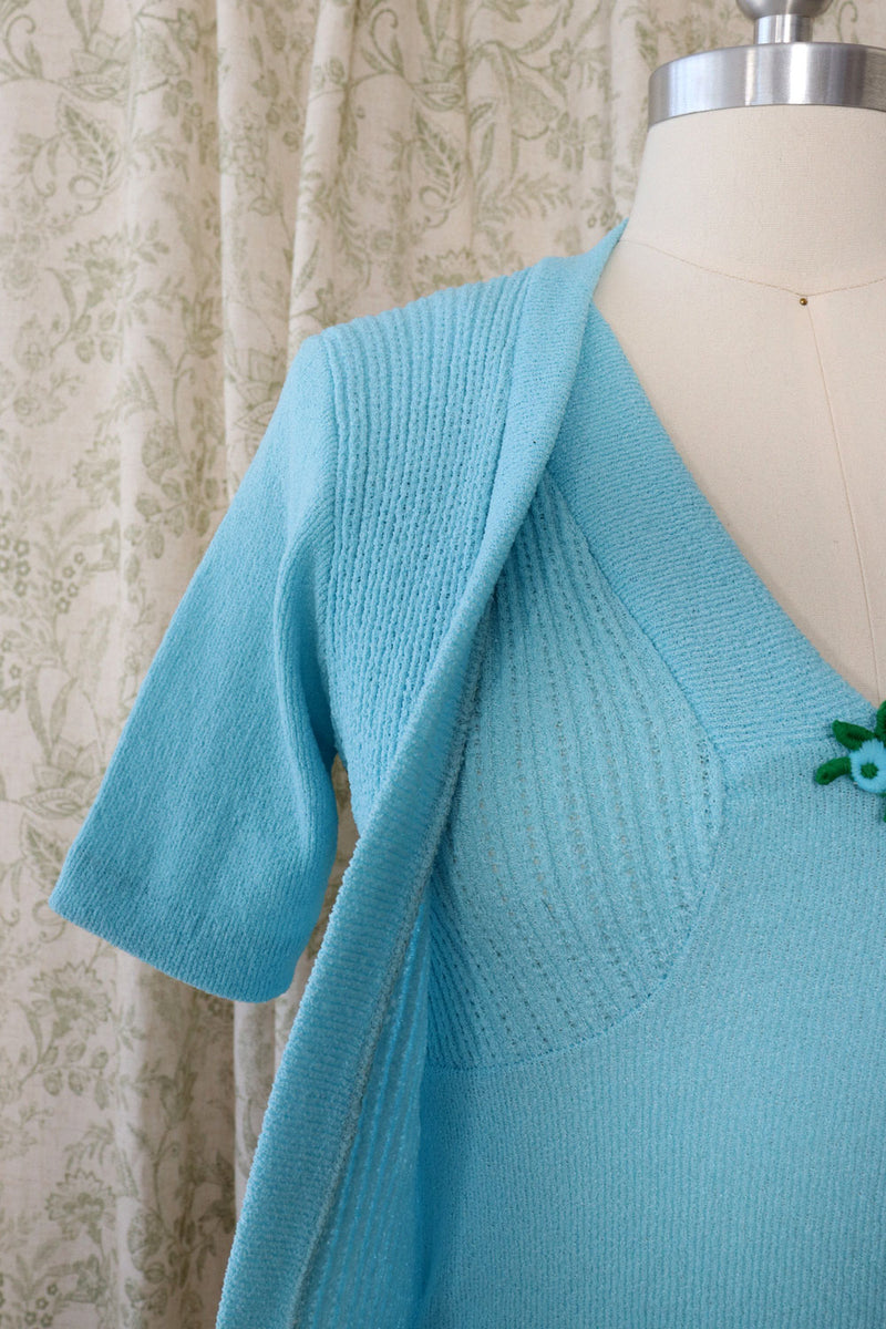 Bluest Blue Faux Sweater Set S/M