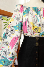 Old Hollywood 1940s Rayon Blouse L