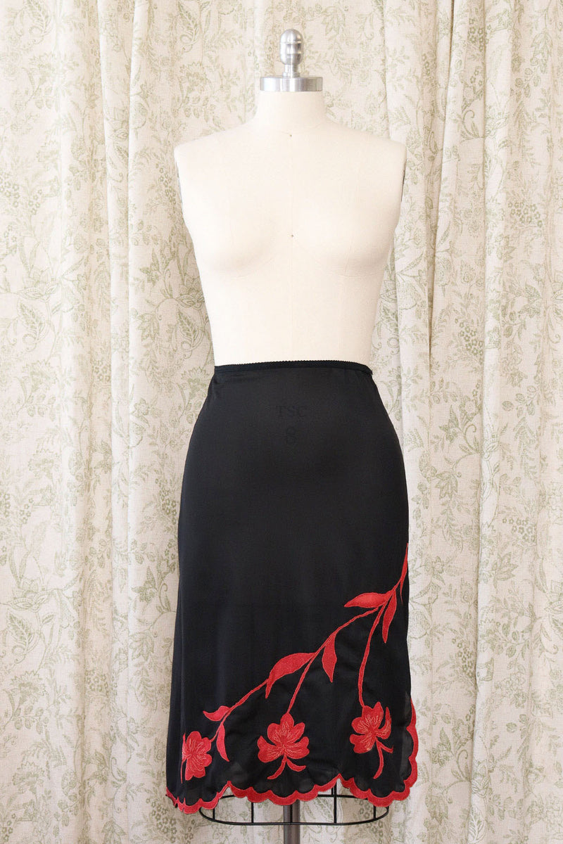 1940s Hibiscus Slip Skirt XS/S