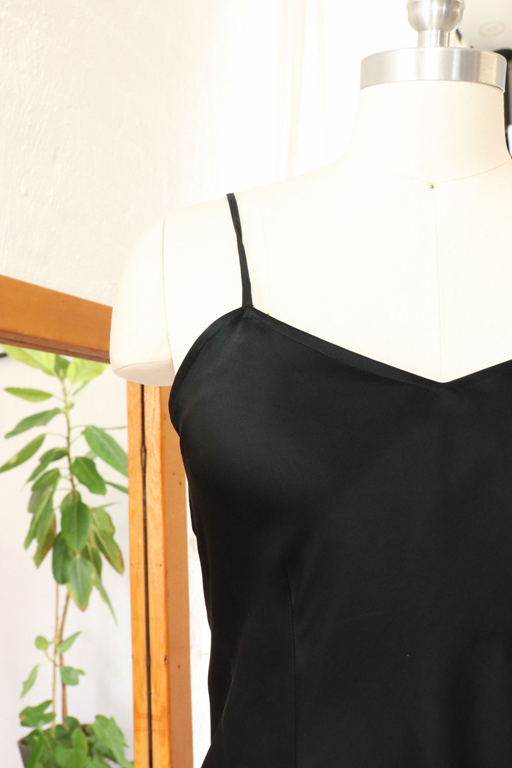 Perfect Black Silk Cami S/M