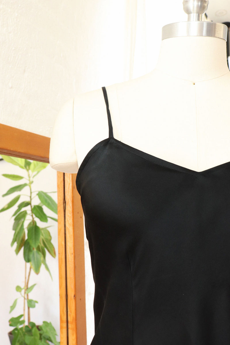 Perfect Black Silk Cami S/M