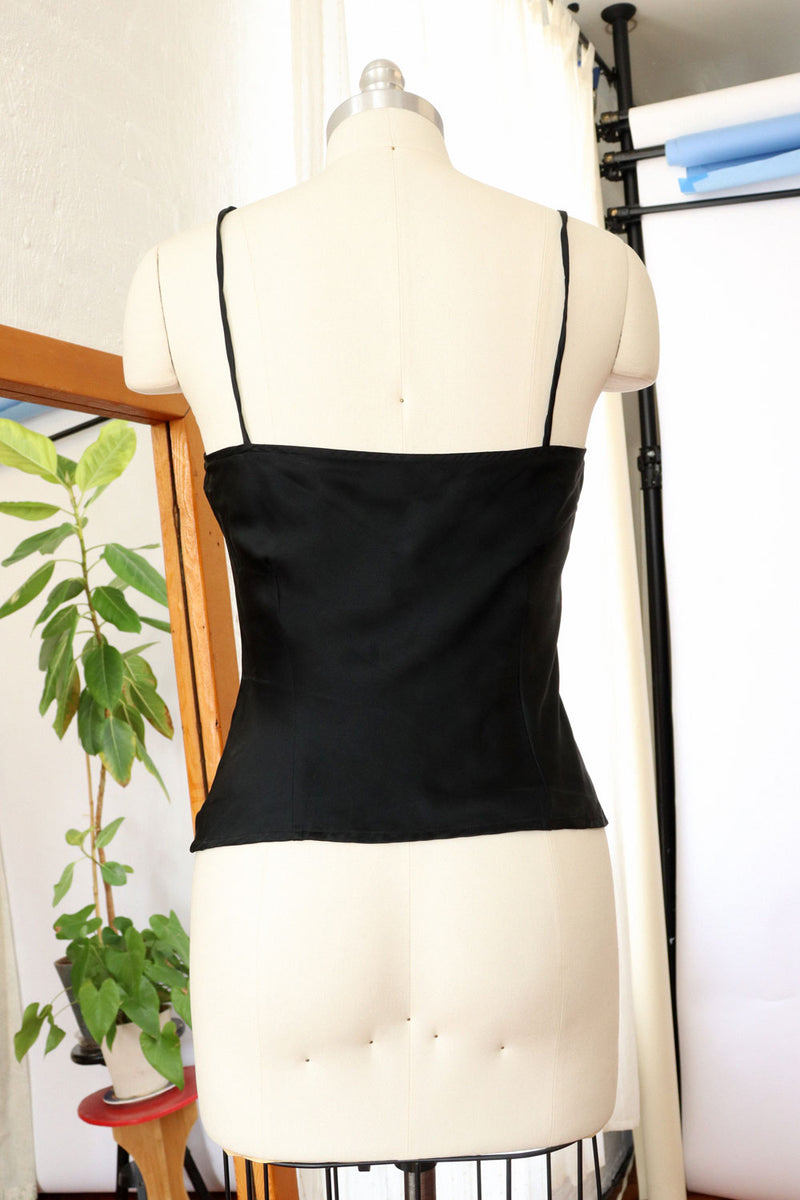 Perfect Black Silk Cami S/M