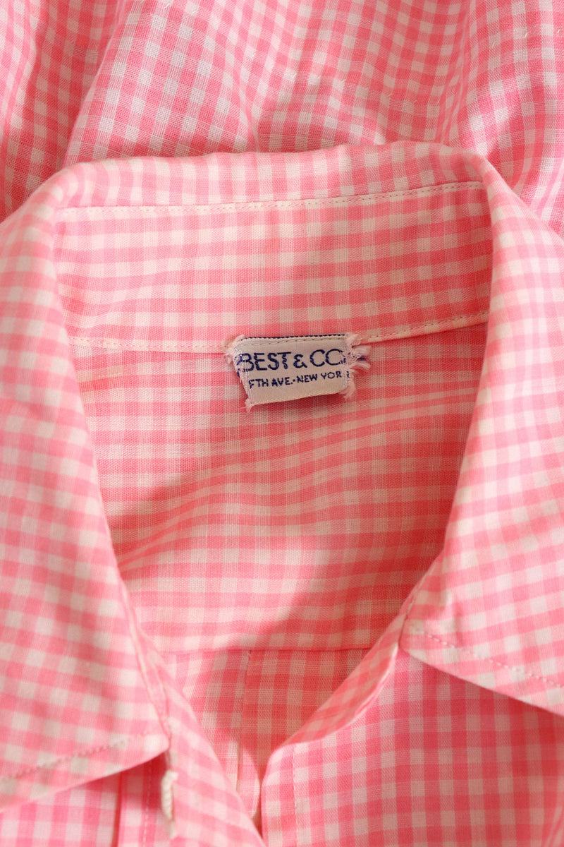 Pink Gingham Monogrammed Shirt Dress XS – OMNIA Pink Gingham Monogrammed Shirt Dress XS – OMNIA