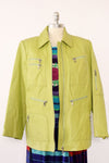 Lime Leather Zip Jacket M/L