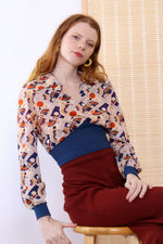 Op-Art Collared Crop S/M