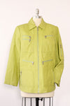 Lime Leather Zip Jacket M/L