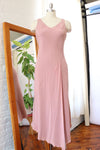 Silk Rose Bias Cut High Slit Gown S/M