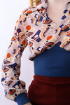 Op-Art Collared Crop S/M