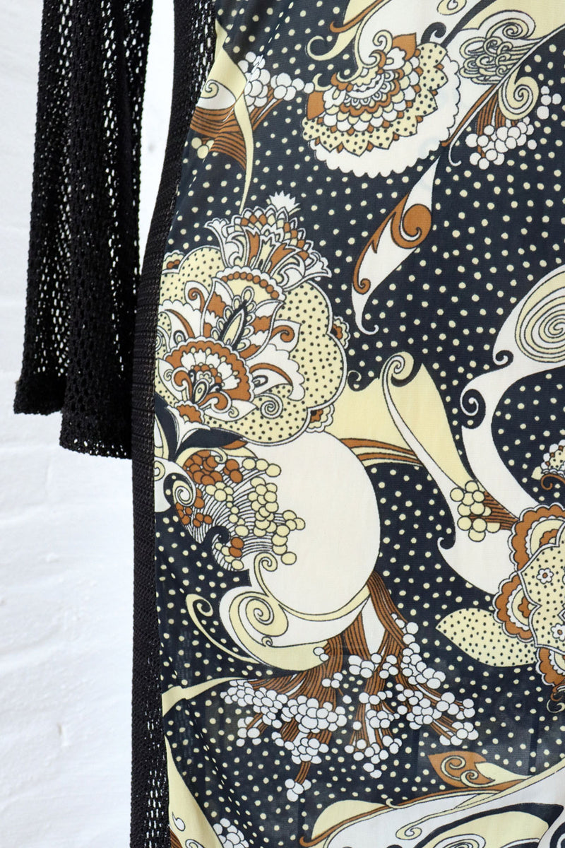 Mesh Panelled Trippy Caftan S-L