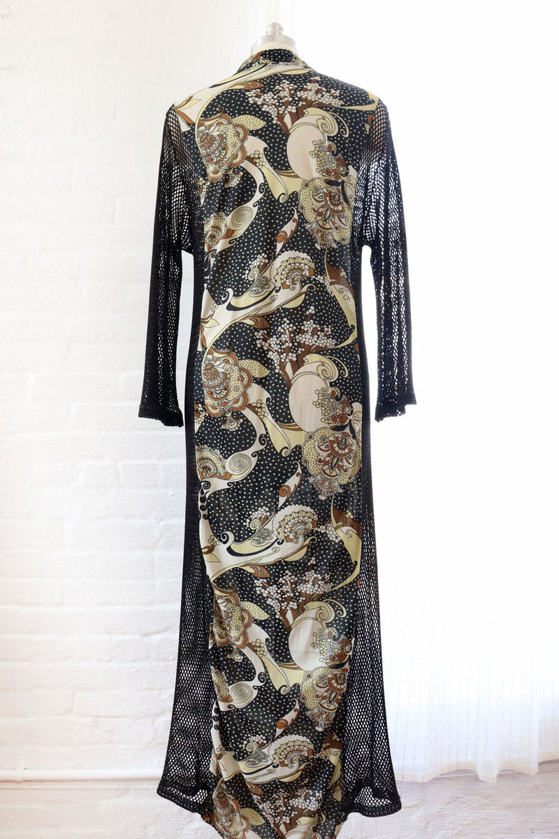 Mesh Panelled Trippy Caftan S-L