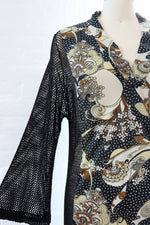 Mesh Panelled Trippy Caftan S-L