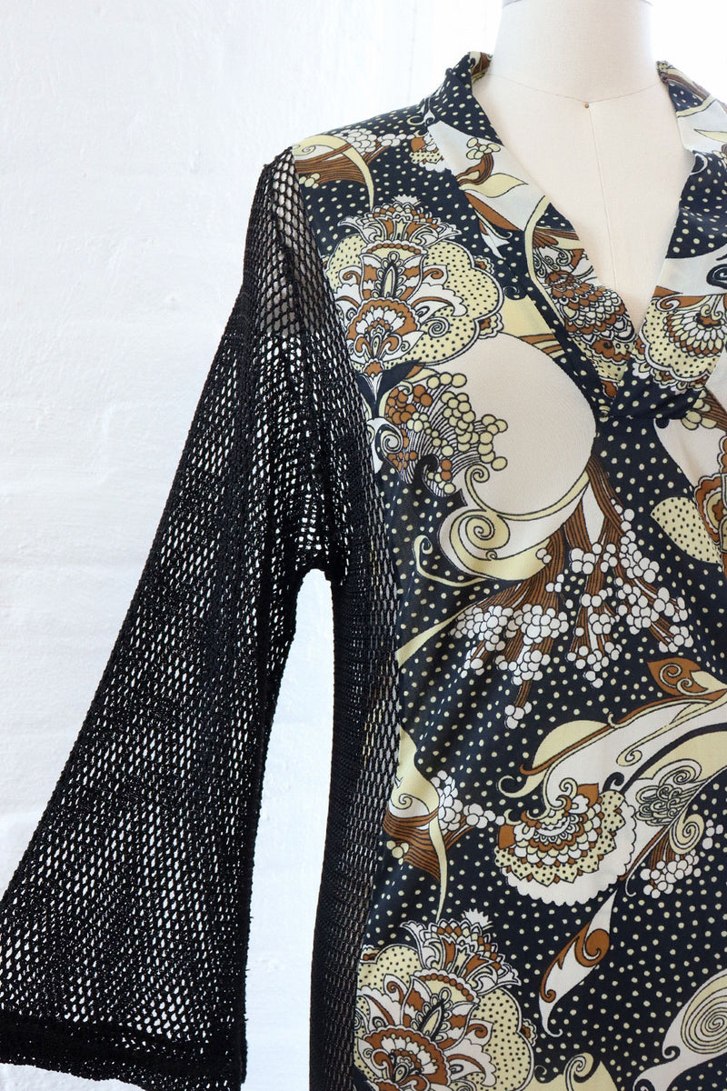 Mesh Panelled Trippy Caftan S-L