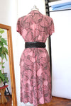 1940s Tree of Life Buttoned Rayon Dress M-M/L