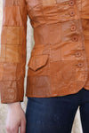 Pecan Patchwork Leather Jacket S/M