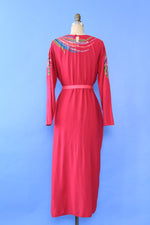 Handpainted Fuchsia Caftan M/L