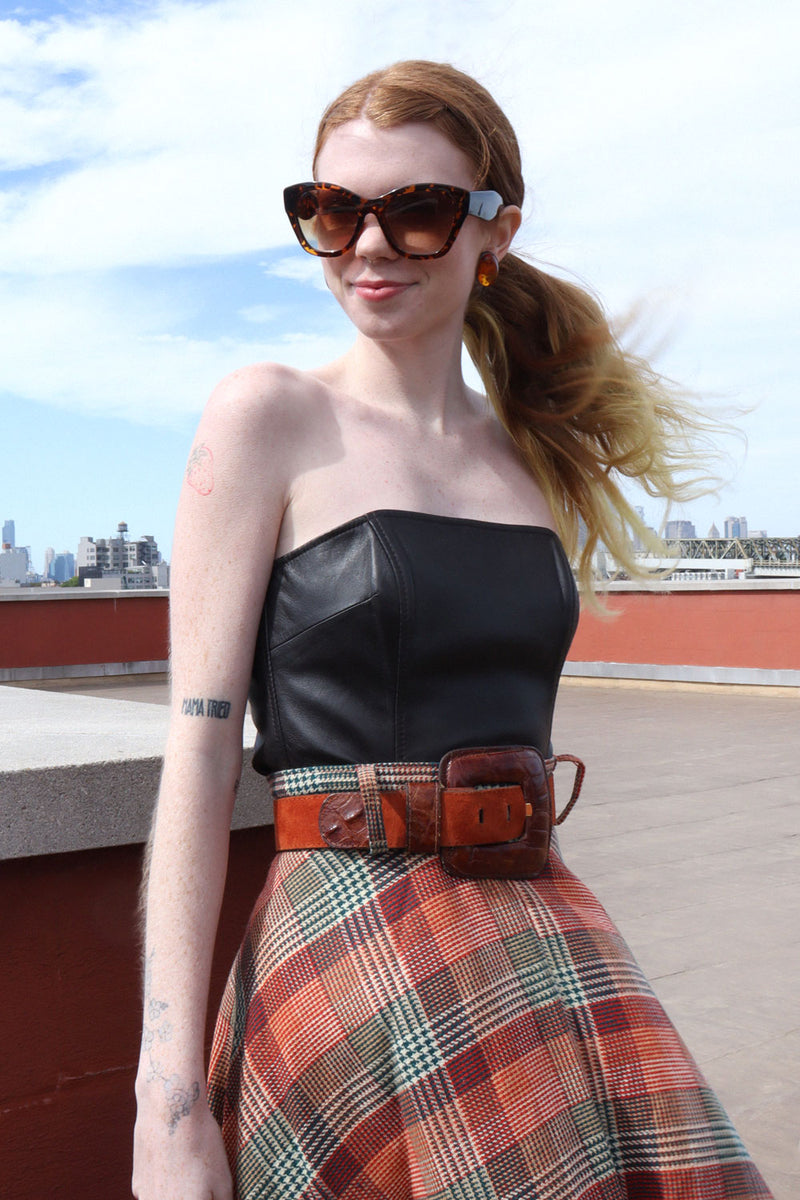 Espresso Leather Bustier XS/S