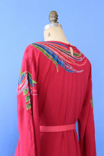 Handpainted Fuchsia Caftan M/L