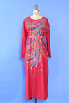 Handpainted Fuchsia Caftan M/L