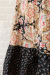 Ruffled Dark Floral Prairie Skirt S