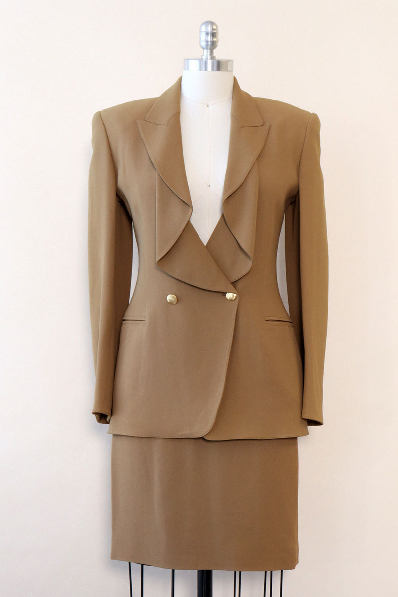 Claude Montana Camel Skirt Suit XS/S