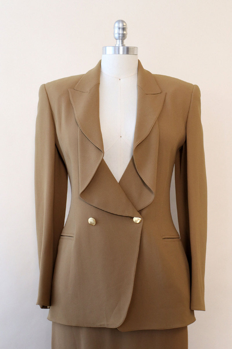 Claude Montana Camel Skirt Suit XS/S