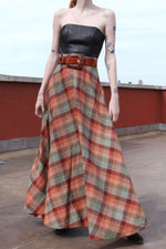 Full Sweep Plaid Maxi Skirt M/L