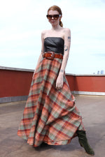 Full Sweep Plaid Maxi Skirt M/L