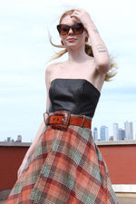 Full Sweep Plaid Maxi Skirt M/L