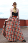 Full Sweep Plaid Maxi Skirt M/L
