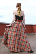 Full Sweep Plaid Maxi Skirt M/L