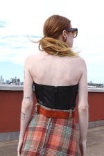 Espresso Leather Bustier XS/S