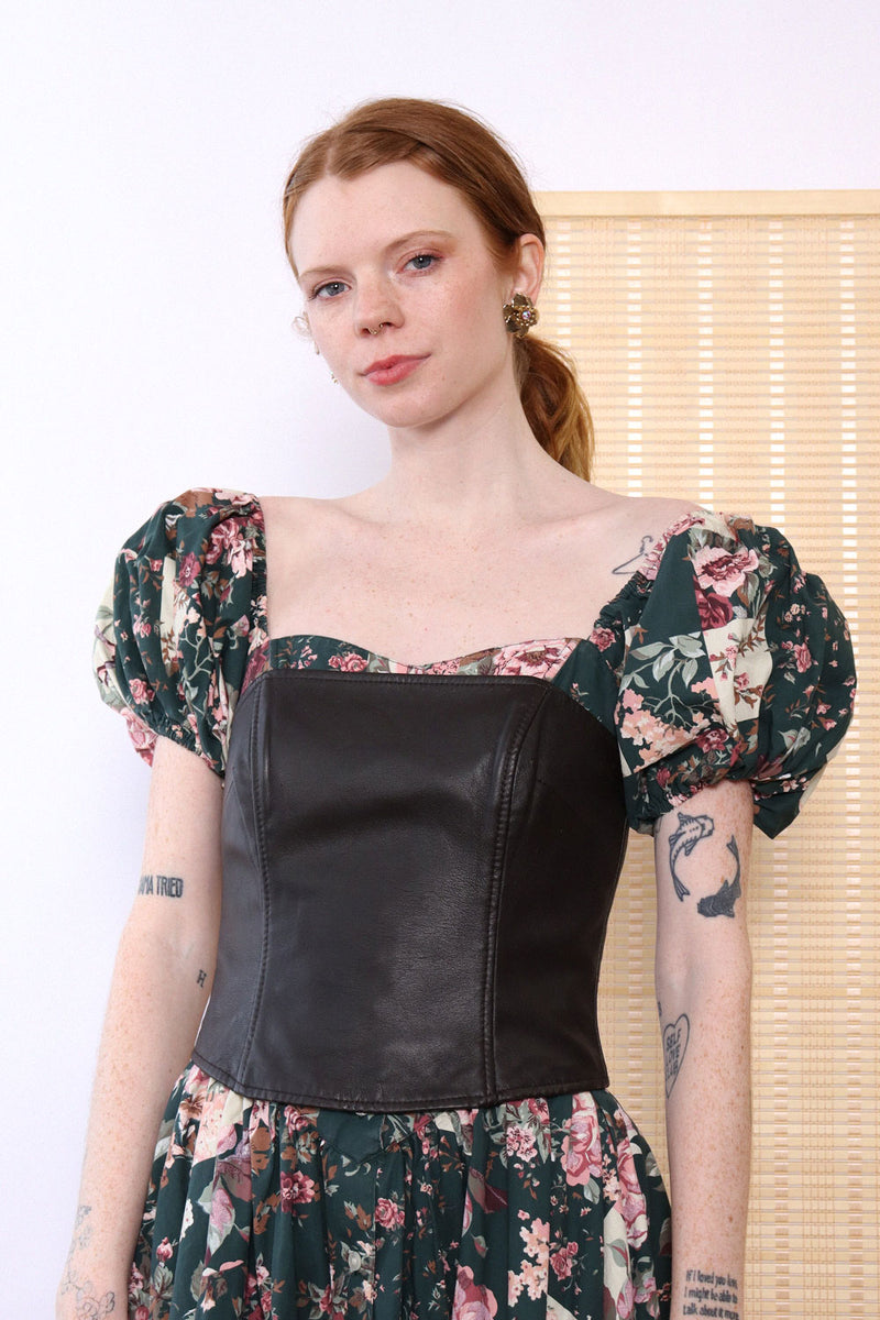 Espresso Leather Bustier XS/S