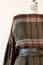 Forest Plaid Poncho S-XL