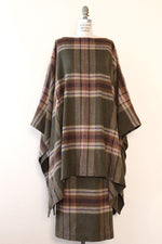 Forest Plaid Poncho S-XL