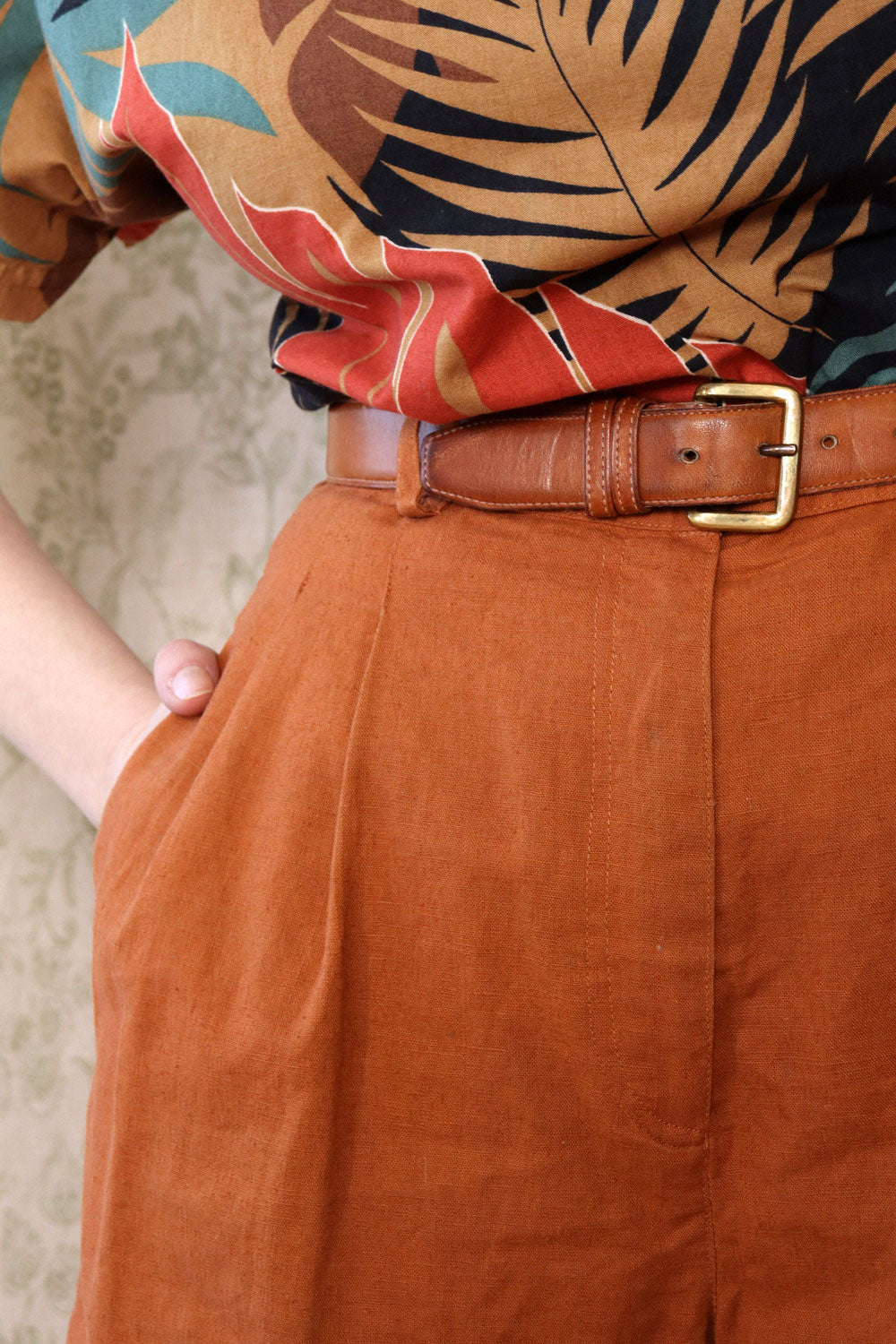 Terracotta Linen Shorts M/L