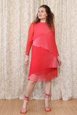 Fiandaca Silk Ombre Petal Dress S/M