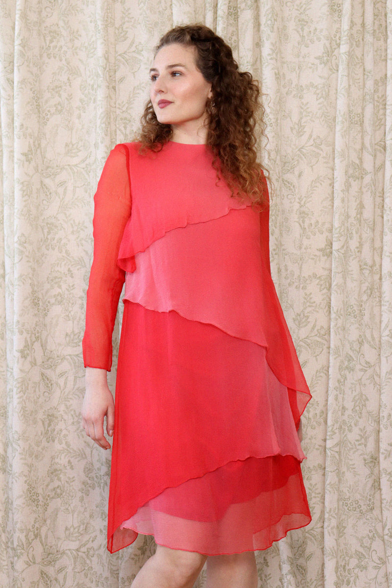 Fiandaca Silk Ombre Petal Dress S/M