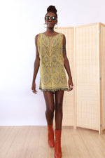 Ochre Fringe Terrycloth Romper S-L